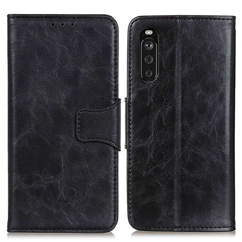 Leather Case Stands Flip Cover Holder M02L for Sony Xperia 10 III Black