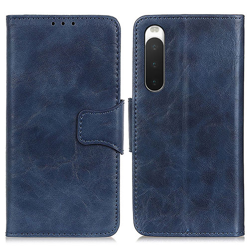 Leather Case Stands Flip Cover Holder M02L for Sony Xperia 10 IV Blue
