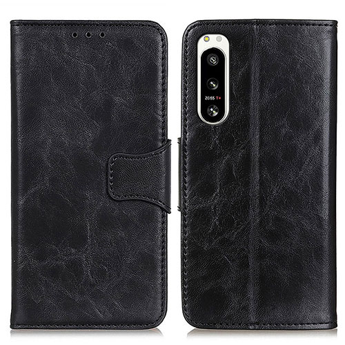 Leather Case Stands Flip Cover Holder M02L for Sony Xperia 5 IV Black
