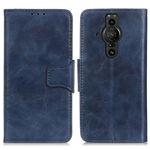 Leather Case Stands Flip Cover Holder M02L for Sony Xperia PRO-I Blue