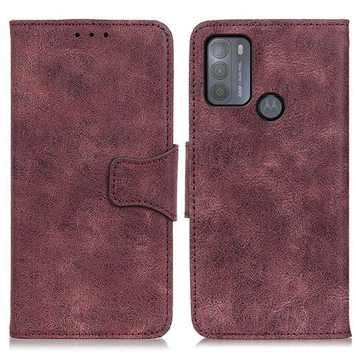 Leather Case Stands Flip Cover Holder M03L for Motorola Moto G50 Purple