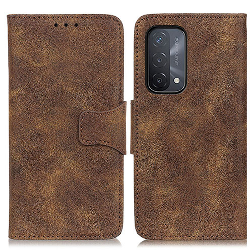 Leather Case Stands Flip Cover Holder M03L for OnePlus Nord N200 5G Brown