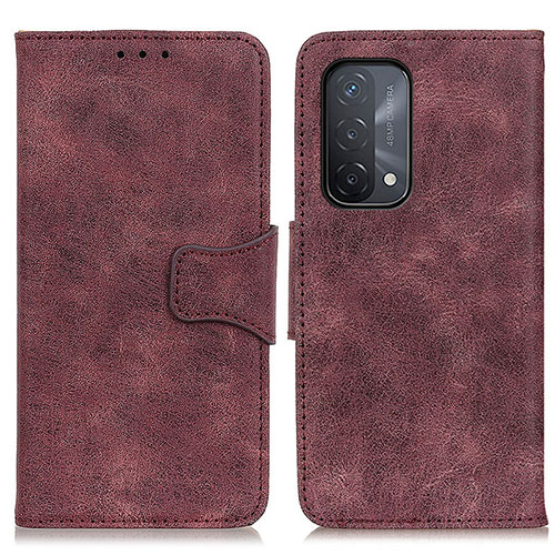 Leather Case Stands Flip Cover Holder M03L for OnePlus Nord N200 5G Purple