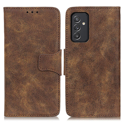 Leather Case Stands Flip Cover Holder M03L for Samsung Galaxy Quantum2 5G Brown