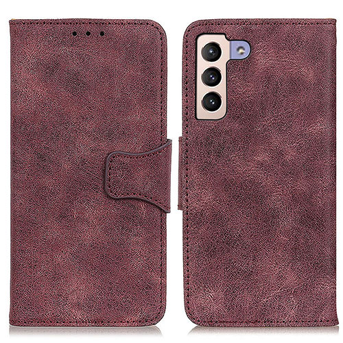 Leather Case Stands Flip Cover Holder M03L for Samsung Galaxy S21 5G Purple
