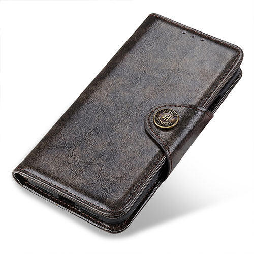 Leather Case Stands Flip Cover Holder M03L for Samsung Galaxy S22 Ultra 5G Brown