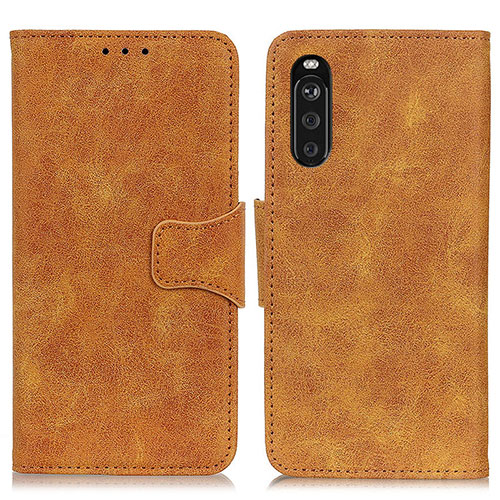 Leather Case Stands Flip Cover Holder M03L for Sony Xperia 10 III Khaki