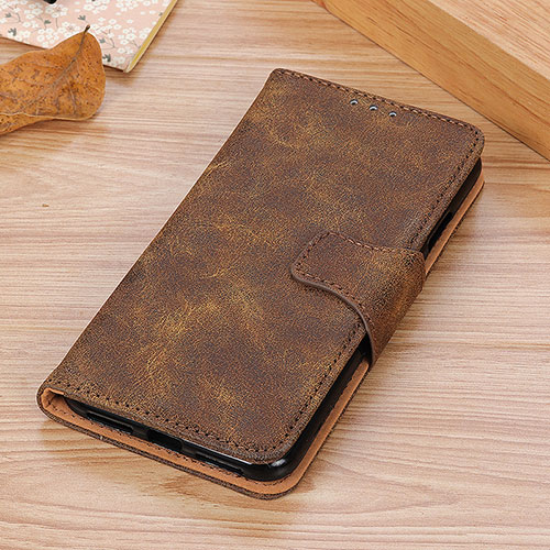 Leather Case Stands Flip Cover Holder M03L for Xiaomi Poco M3 Brown