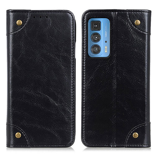 Leather Case Stands Flip Cover Holder M04L for Motorola Moto Edge 20 Pro 5G Black