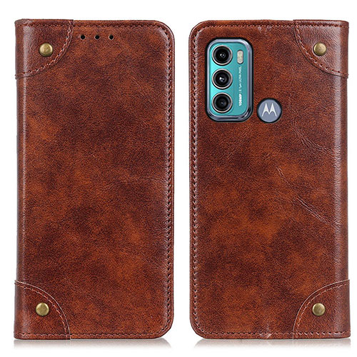 Leather Case Stands Flip Cover Holder M04L for Motorola Moto G40 Fusion Brown
