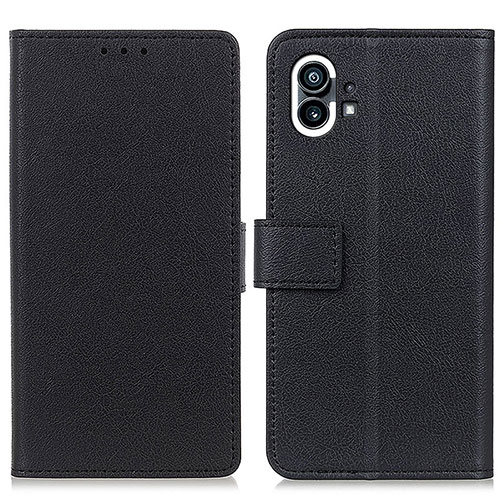 Leather Case Stands Flip Cover Holder M04L for Nothing Phone 1 Black