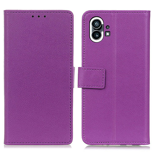 Leather Case Stands Flip Cover Holder M04L for Nothing Phone 1 Purple
