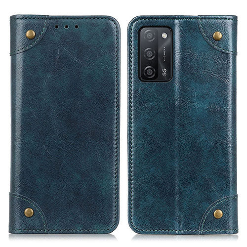 Leather Case Stands Flip Cover Holder M04L for Oppo A53s 5G Blue