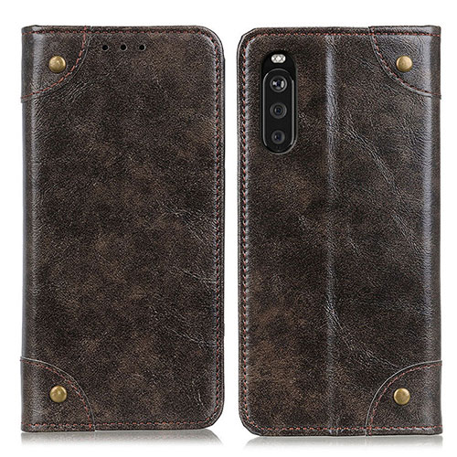 Leather Case Stands Flip Cover Holder M04L for Sony Xperia 10 III Bronze