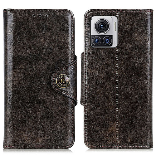 Leather Case Stands Flip Cover Holder M05L for Motorola Moto Edge X30 Pro 5G Brown