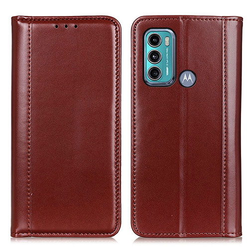Leather Case Stands Flip Cover Holder M05L for Motorola Moto G40 Fusion Brown
