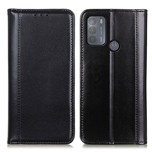 Leather Case Stands Flip Cover Holder M05L for Motorola Moto G50 Black