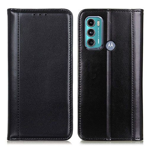 Leather Case Stands Flip Cover Holder M05L for Motorola Moto G60 Black