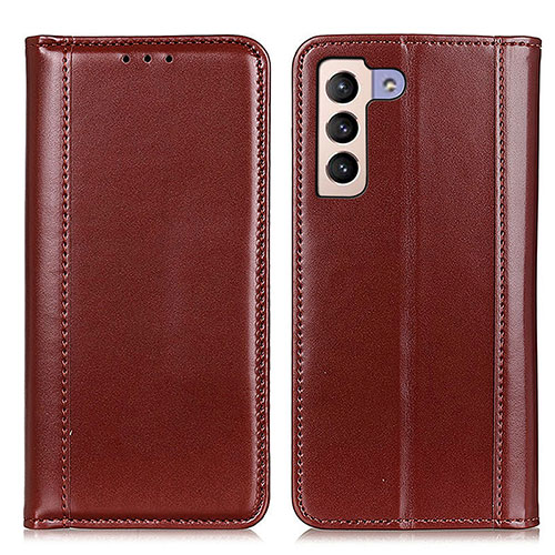 Leather Case Stands Flip Cover Holder M05L for Samsung Galaxy S21 5G Brown