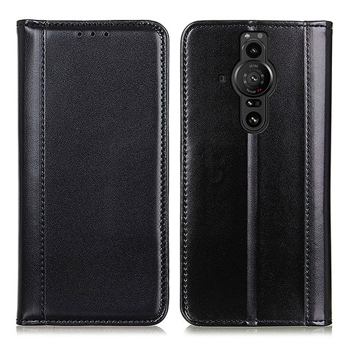 Leather Case Stands Flip Cover Holder M05L for Sony Xperia PRO-I Black