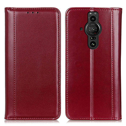 Leather Case Stands Flip Cover Holder M05L for Sony Xperia PRO-I Red
