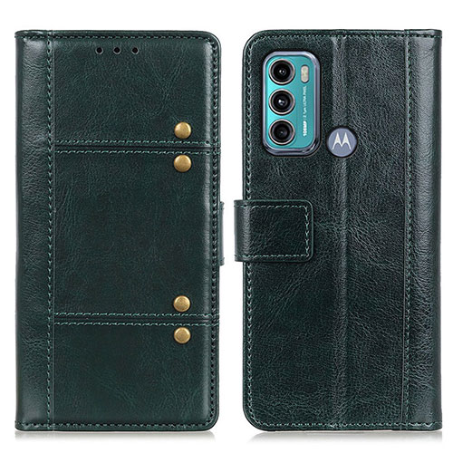 Leather Case Stands Flip Cover Holder M06L for Motorola Moto G40 Fusion Green