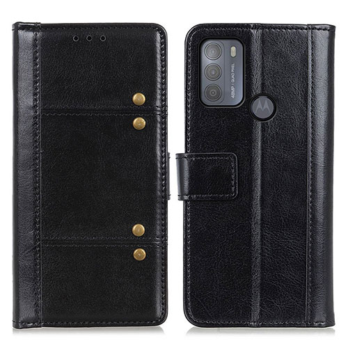 Leather Case Stands Flip Cover Holder M06L for Motorola Moto G50 Black