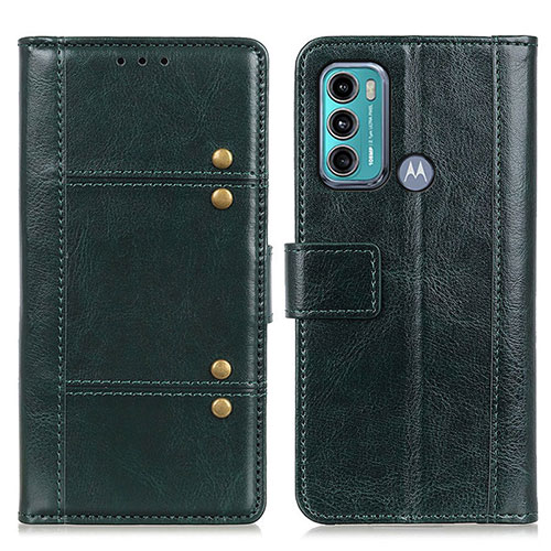 Leather Case Stands Flip Cover Holder M06L for Motorola Moto G60 Green