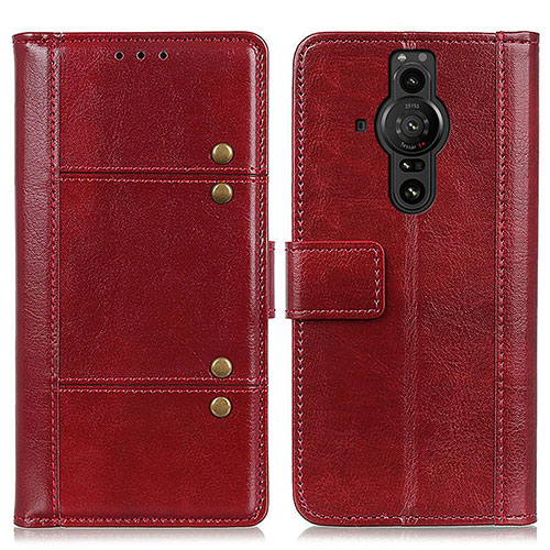 Leather Case Stands Flip Cover Holder M06L for Sony Xperia PRO-I Red