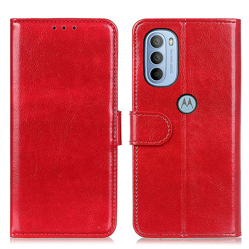 Leather Case Stands Flip Cover Holder M07L for Motorola Moto G31 Red