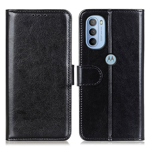 Leather Case Stands Flip Cover Holder M07L for Motorola Moto G41 Black