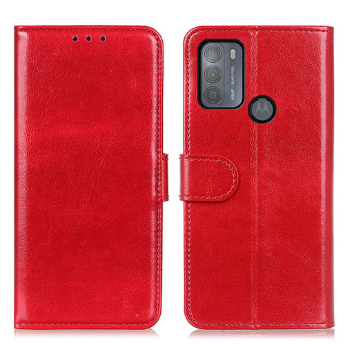 Leather Case Stands Flip Cover Holder M07L for Motorola Moto G50 Red