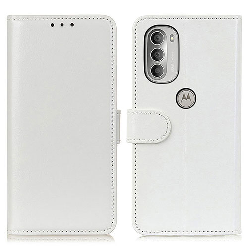 Leather Case Stands Flip Cover Holder M07L for Motorola Moto G51 5G White