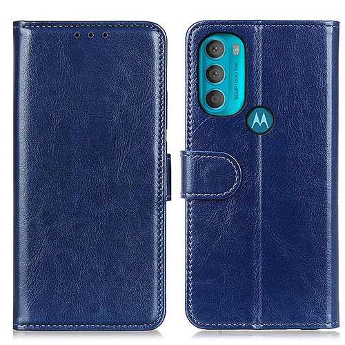 Leather Case Stands Flip Cover Holder M07L for Motorola Moto G71 5G Blue