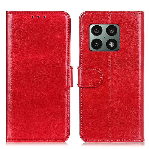 Leather Case Stands Flip Cover Holder M07L for OnePlus 10 Pro 5G Red