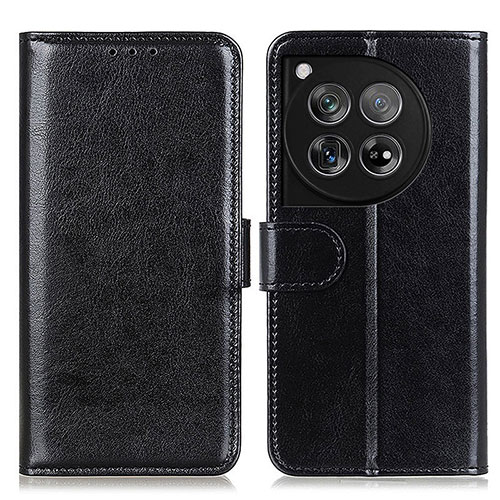 Leather Case Stands Flip Cover Holder M07L for OnePlus Ace 3 5G Black