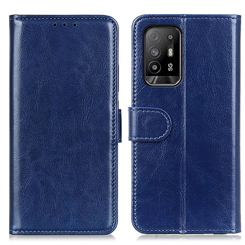 Leather Case Stands Flip Cover Holder M07L for Oppo F19 Pro+ Plus 5G Blue