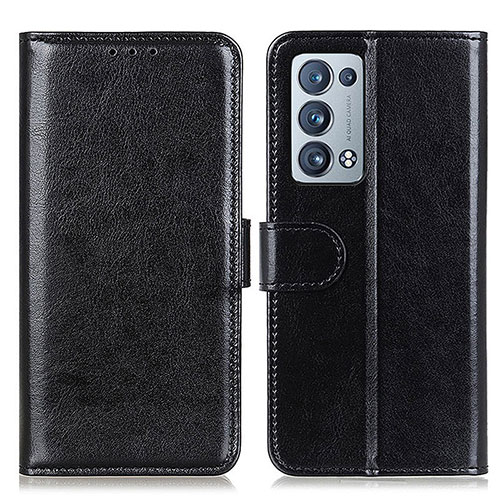 Leather Case Stands Flip Cover Holder M07L for Oppo Reno6 Pro 5G Black