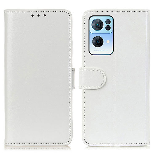 Leather Case Stands Flip Cover Holder M07L for Oppo Reno7 Pro 5G White
