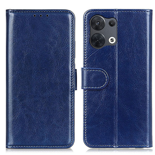 Leather Case Stands Flip Cover Holder M07L for Oppo Reno8 Pro+ Plus 5G Blue