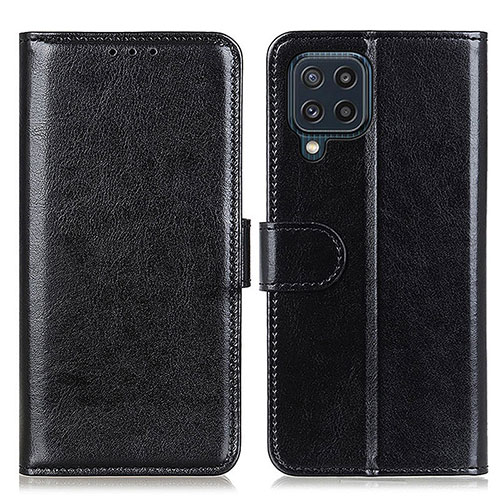 Leather Case Stands Flip Cover Holder M07L for Samsung Galaxy M32 4G Black