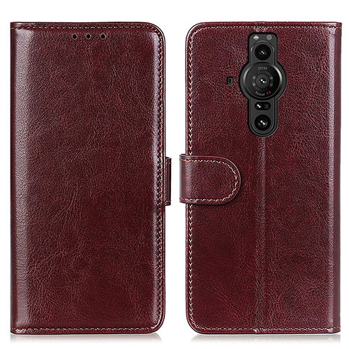 Leather Case Stands Flip Cover Holder M07L for Sony Xperia PRO-I Brown