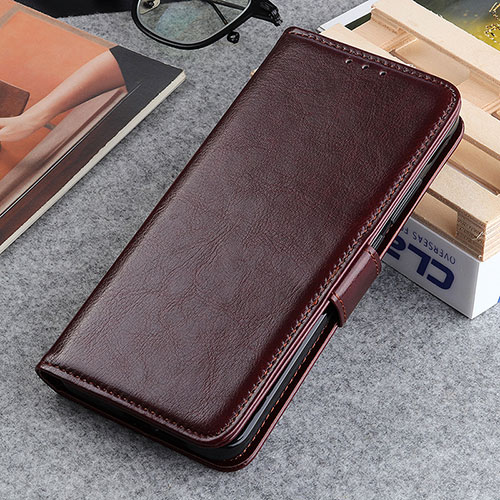 Leather Case Stands Flip Cover Holder M07L for Xiaomi Mi 10T Lite 5G Brown