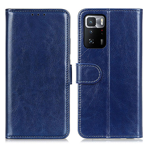 Leather Case Stands Flip Cover Holder M07L for Xiaomi Poco X3 GT 5G Blue