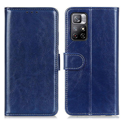 Leather Case Stands Flip Cover Holder M07L for Xiaomi Redmi Note 11S 5G Blue