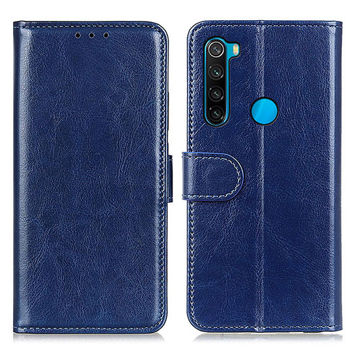 Leather Case Stands Flip Cover Holder M07L for Xiaomi Redmi Note 8 (2021) Blue