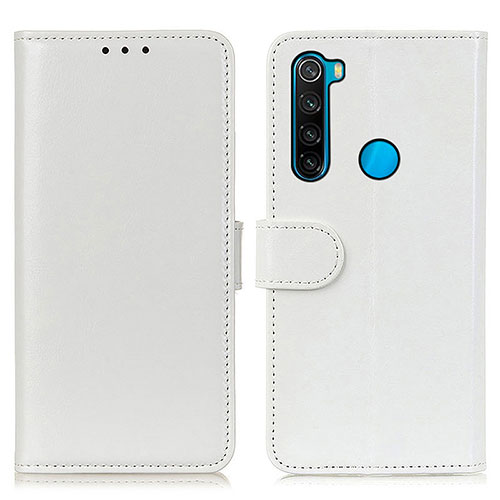 Leather Case Stands Flip Cover Holder M07L for Xiaomi Redmi Note 8 (2021) White