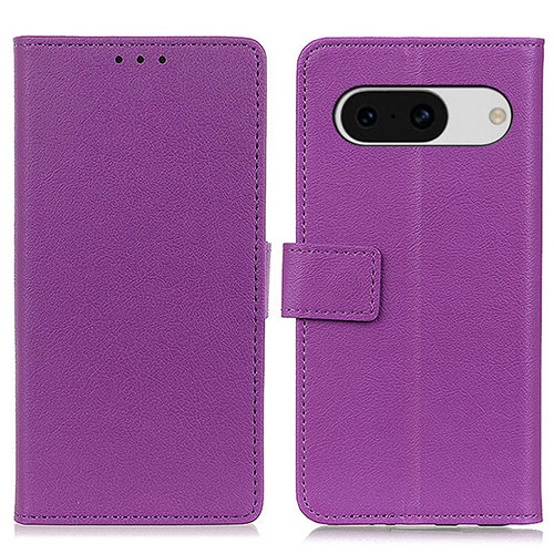 Leather Case Stands Flip Cover Holder M08L for Google Pixel 8a 5G Purple