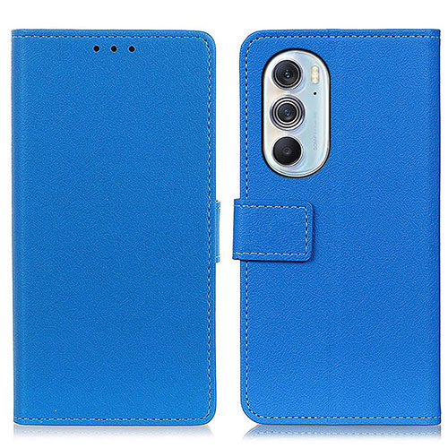 Leather Case Stands Flip Cover Holder M08L for Motorola Moto Edge Plus (2022) 5G Blue