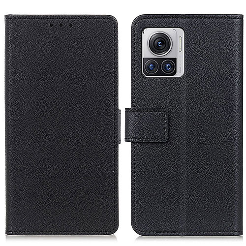 Leather Case Stands Flip Cover Holder M08L for Motorola Moto Edge X30 Pro 5G Black